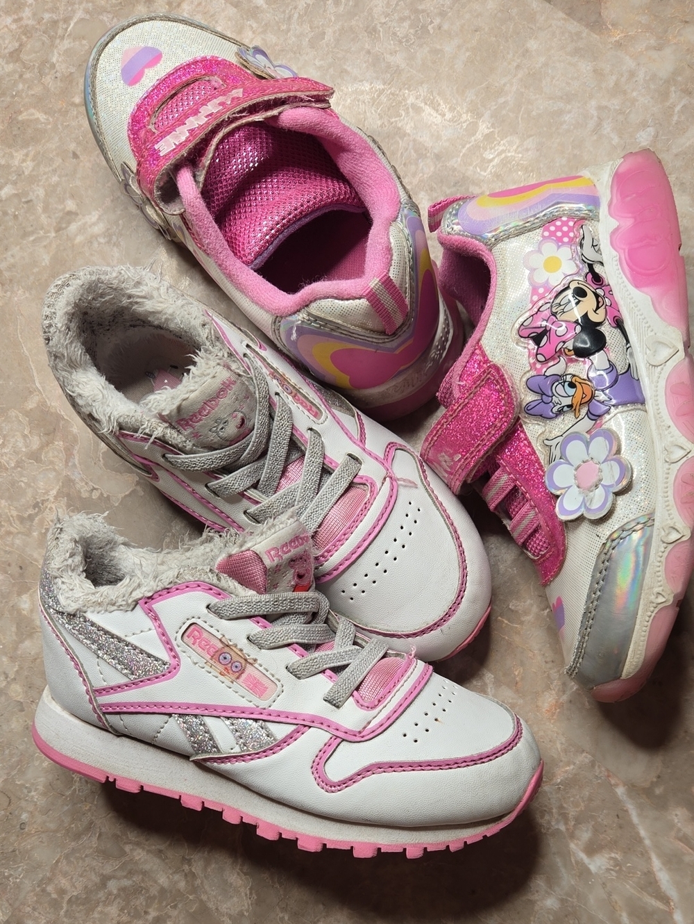2 Pairs Kids Pink Character Sneakers - Twin Pair